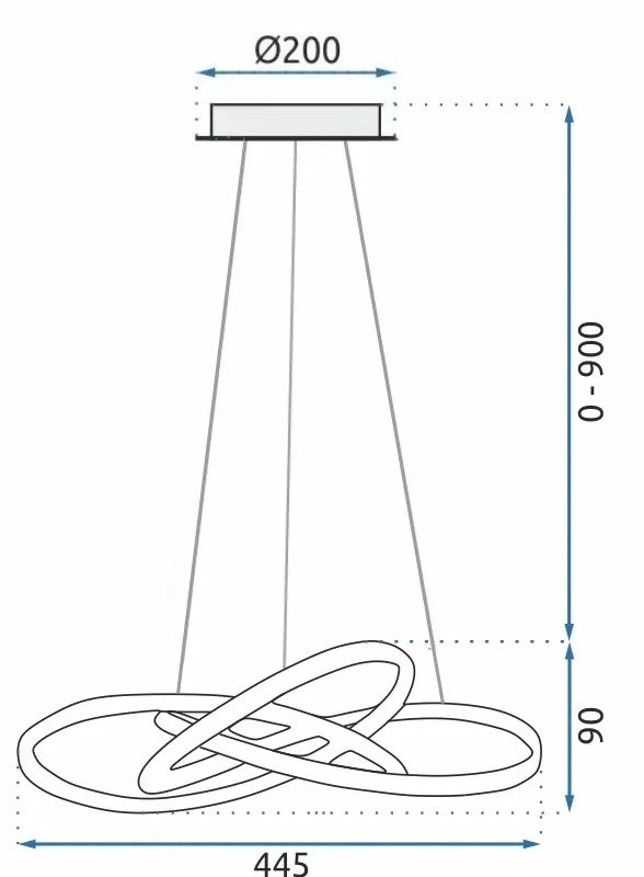 Lampada Da Soffitto Pensile Ring Moderno Led+telecomando App389-cp Bianco