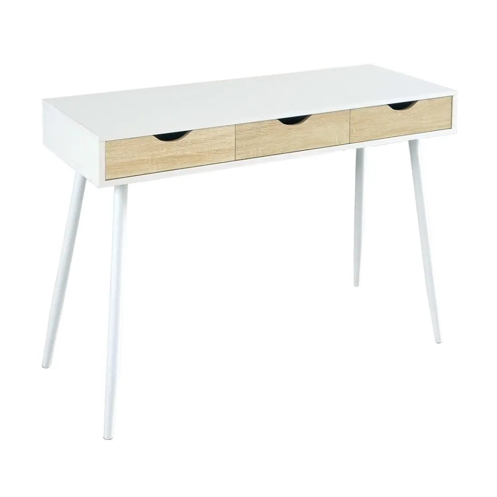 Scrivania FLORIDA 3 cassetti – Color bianco effetto legno – Stile scandinavo