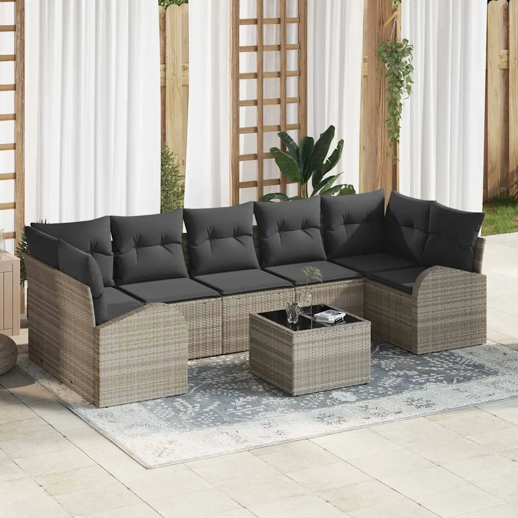 Set Divano da Giardino 8 pcs Grigio chiaro e grigio scuro 3354631