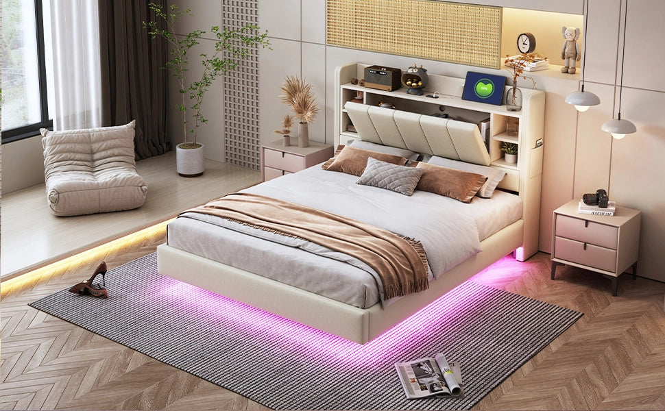 letto imbottito lino beige 140 x 200 cm