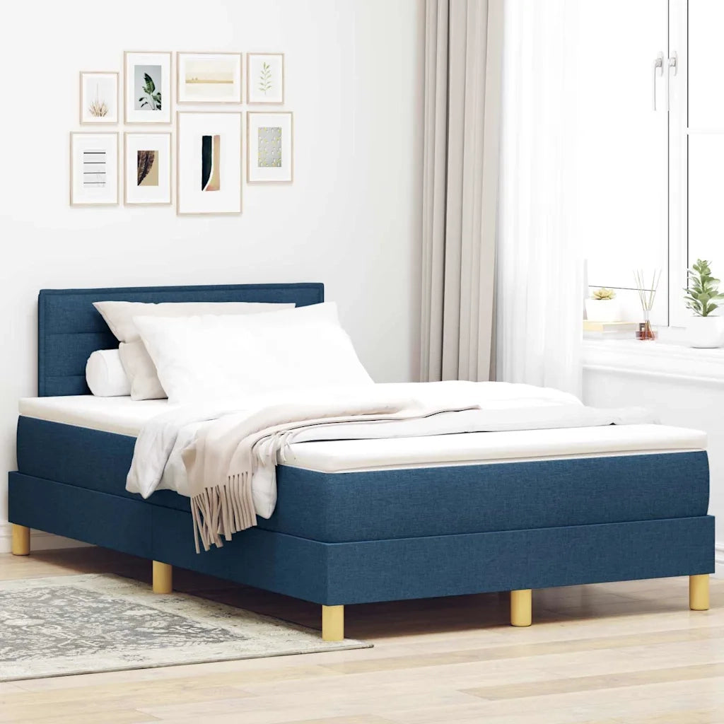 Letto a molle con cuscino con testiera Blu 120 x 200 cm Tessuto 3338838