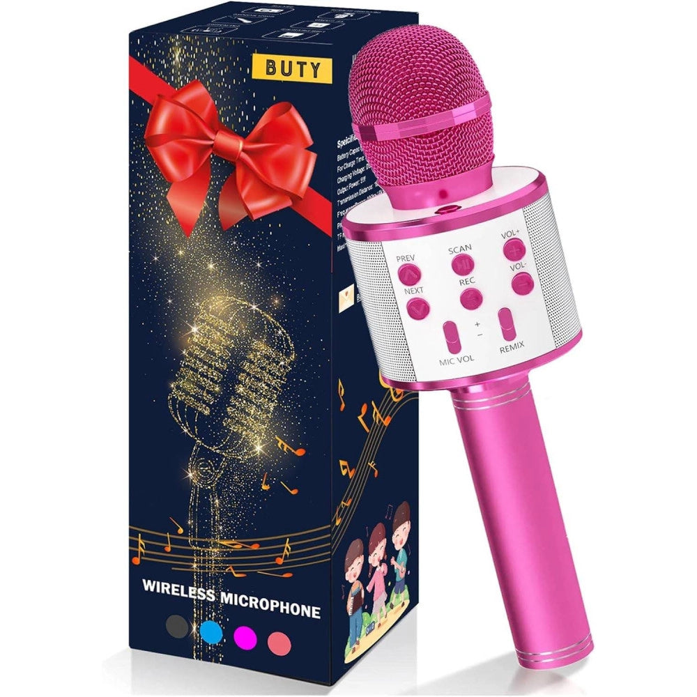 Trade Shop - Microfono Speaker Portatile Wireless Bluetooth Karaoke Con Cassa Integrata Gioco -