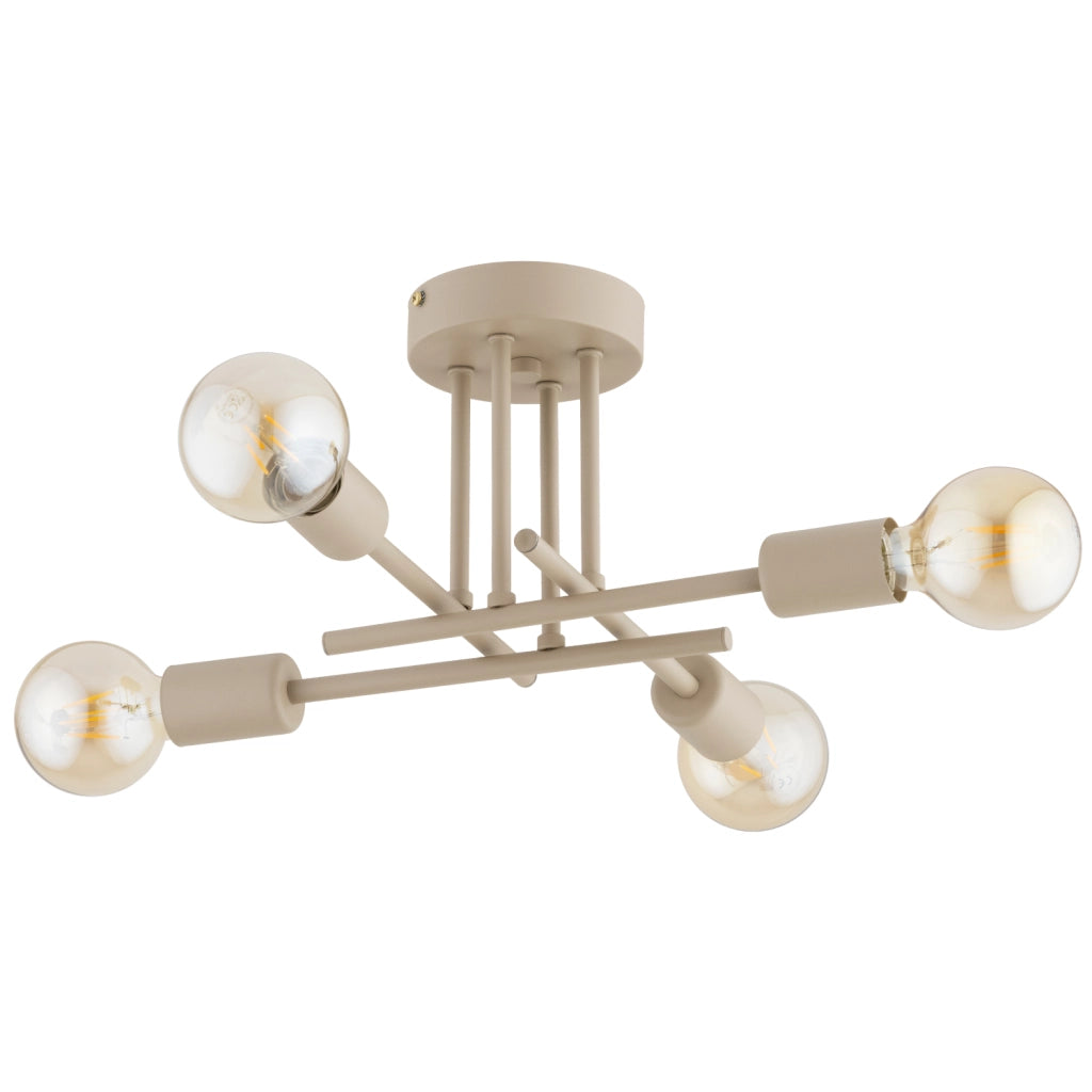 Plafoniera Dakar Alfa minimal beige 4xE27 bracci incrociati