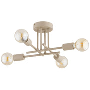 Plafoniera Dakar Alfa minimal beige 4xE27 bracci incrociati