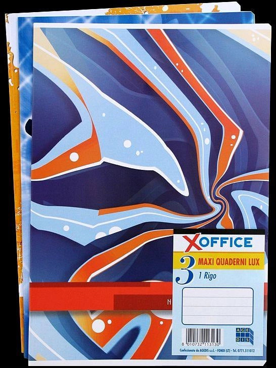 MONOCOLORE QUADERNI IN FORMATO A4  IN CONFEZIONE DA 3 PEZZI A QUADRETTI