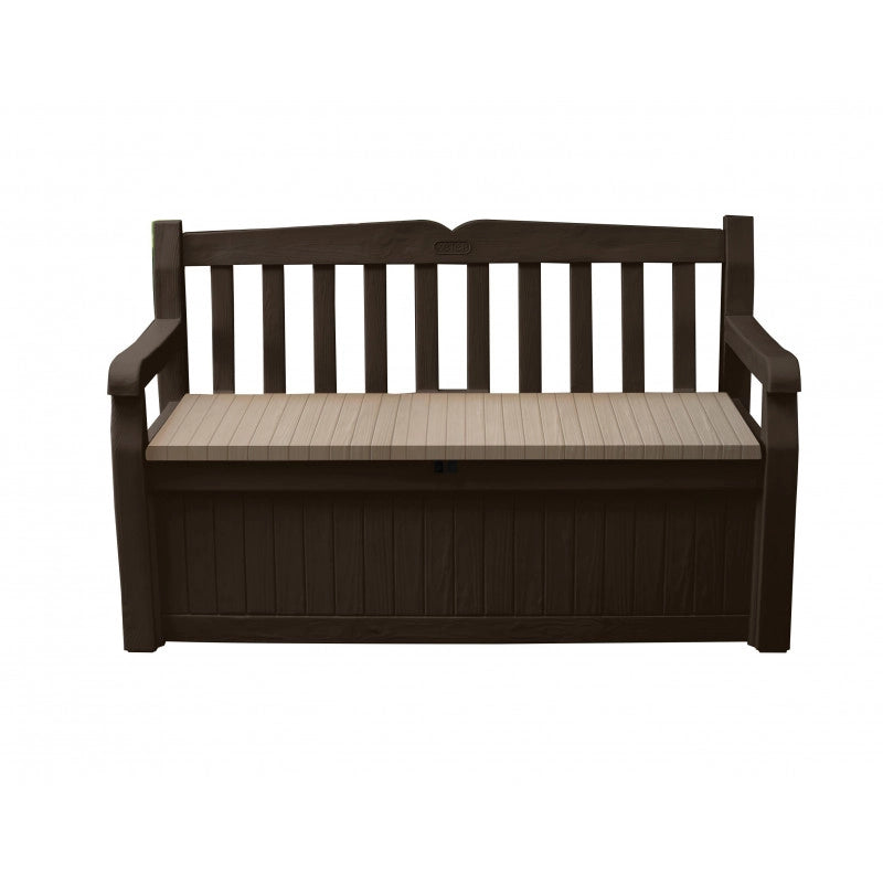 Panchina Contenitore da Esterno Eden Bench 265L con Seduta - Marrone - Keter