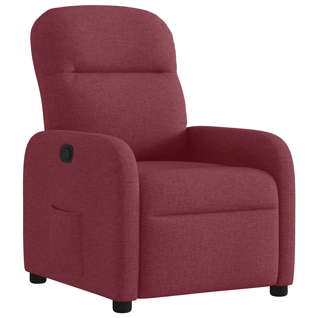 Poltrona Reclinabile in Tessuto Rosso Vino 4015525
