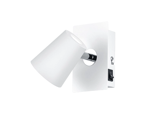 Faretto Led Spot da Parete o Soffitto Bianco Conico Acciaio Narcos GD Trio