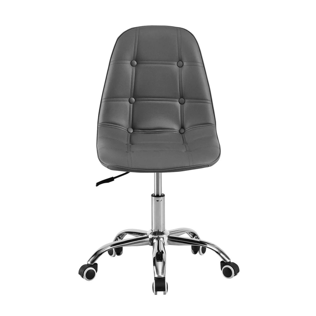 LÚZETE - SEDIA DA UFFICIO GREG CON ROTELLE GRIGIO CAPITONE