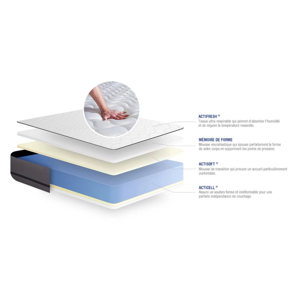 Materasso Actimemo night 130x210cm - Spessore : 20cm - Memory foam - Molto rigido