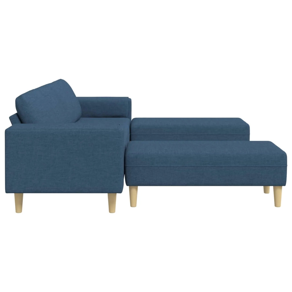 Divano per Soggiorno 3 pcs Blu Poliestere 3335119
