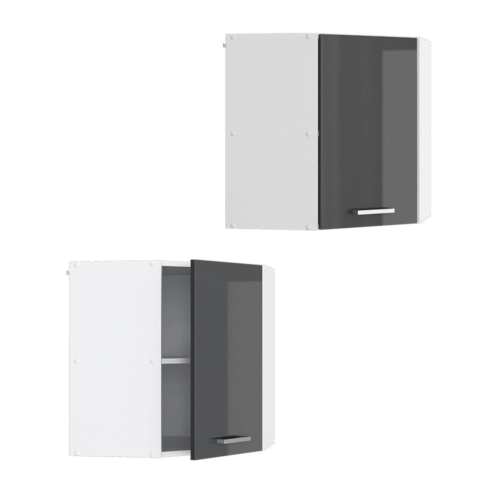 Mobile angolare da cucina R-Line Antracite lucido/Bianco 57 cm Vicco