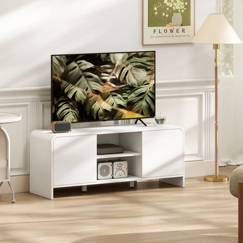 Mobile TV con 2 ante e ripiani ¨C Xylo ¨C Bianco 110x35x45cm