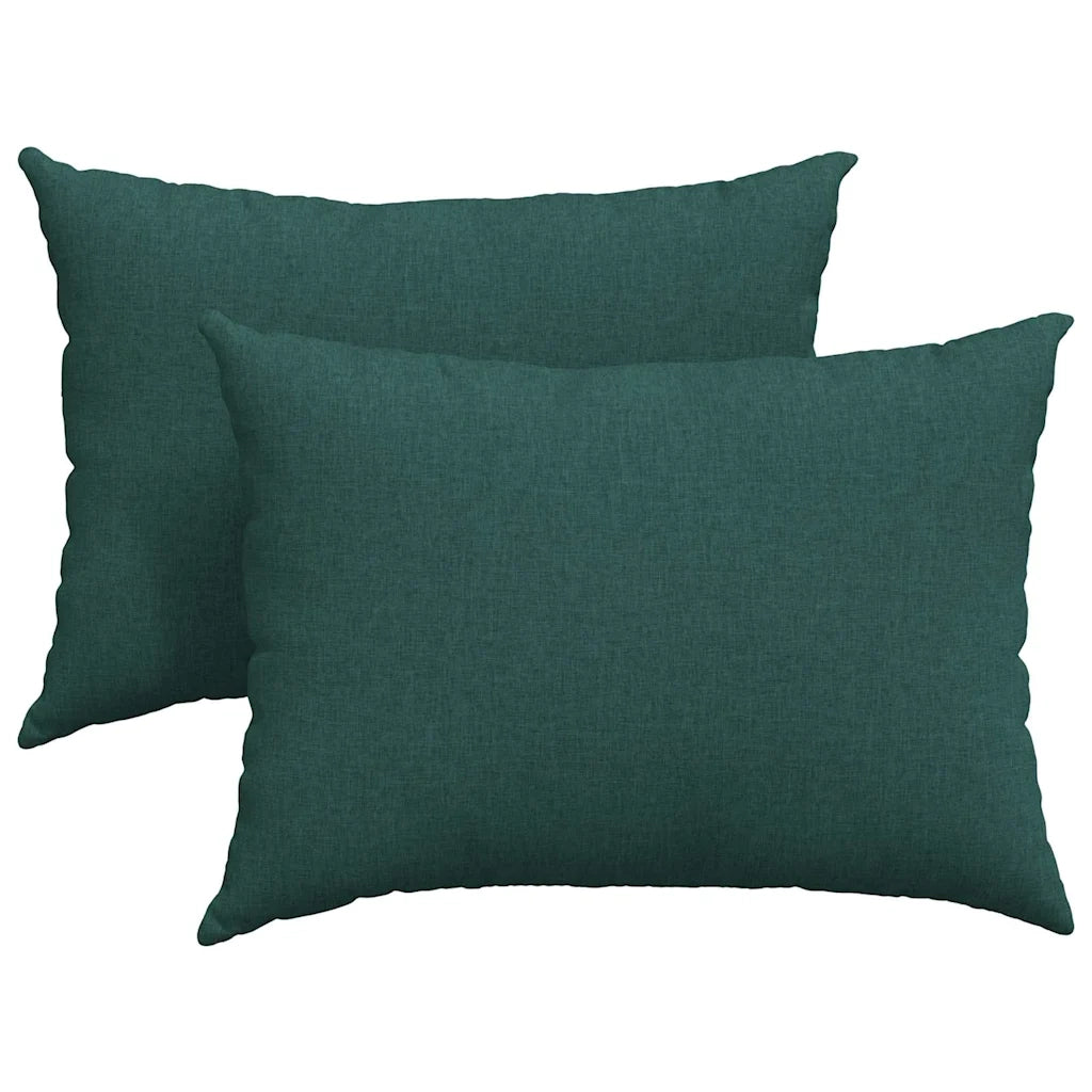 Cuscini da Divano 2 pz | Cuscini per sedie Verde Scuro 70 x 50 cm Tessuto