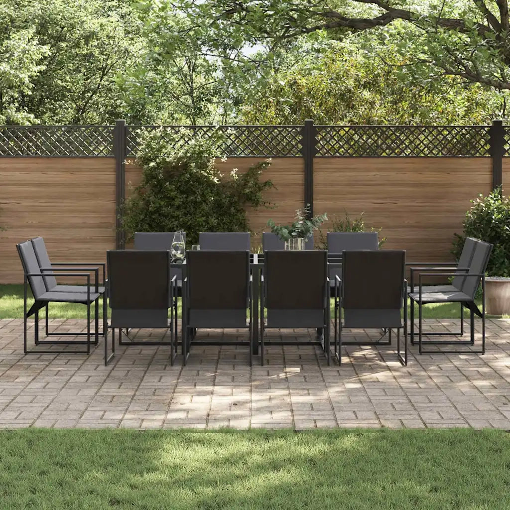 Set da Pranzo per Giardino 13 pcs Nero Acciaio 3335870