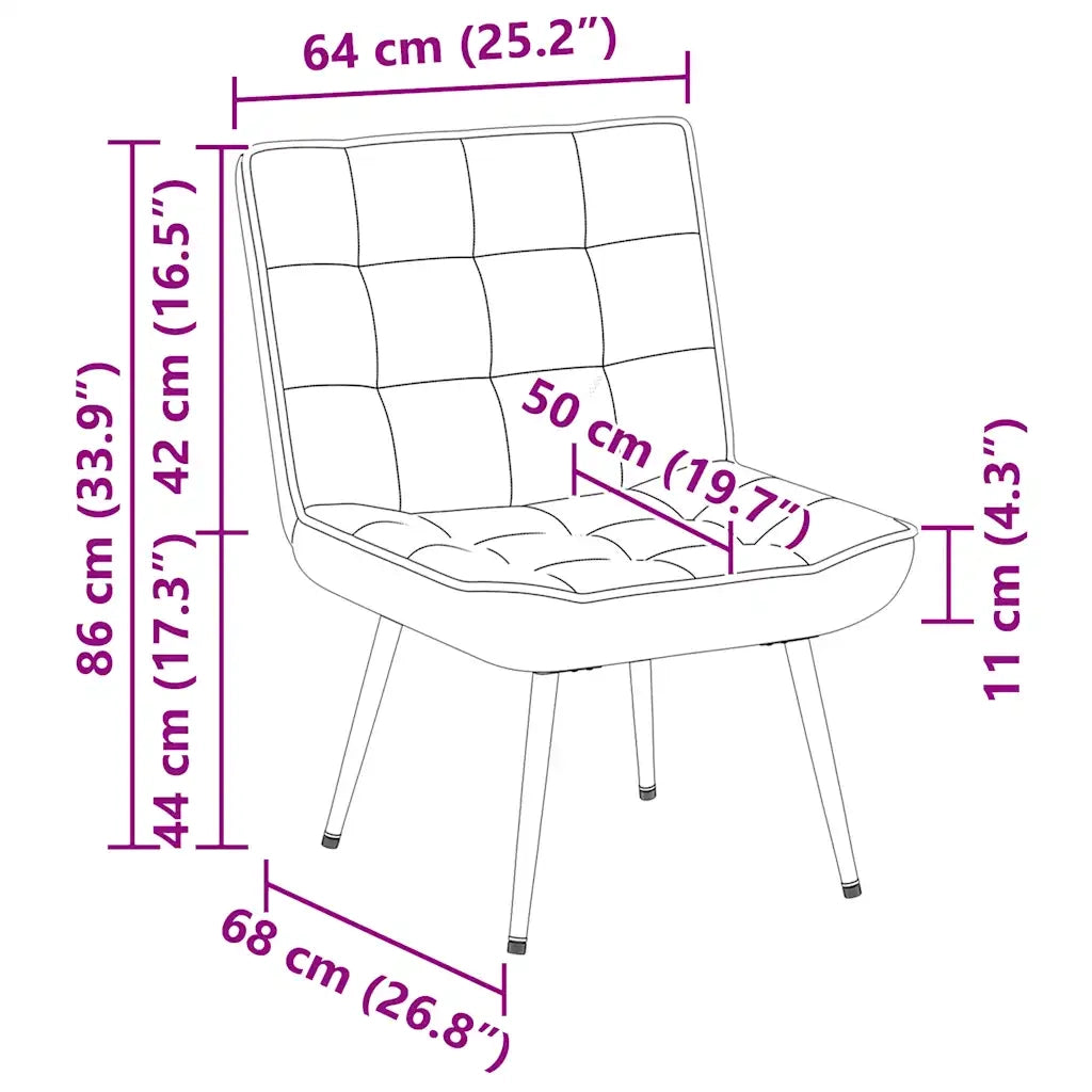 Poltrona Relax 64x74x84 cm Nera in Velluto 4012322