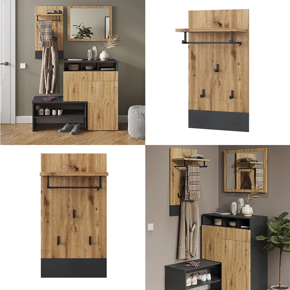 Vicco Appendiabiti da parete Antracite 44 x 83 cm