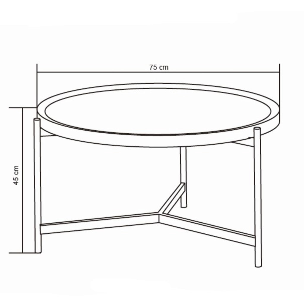Tavolino da caffè VANOS in MDF blu e bianco