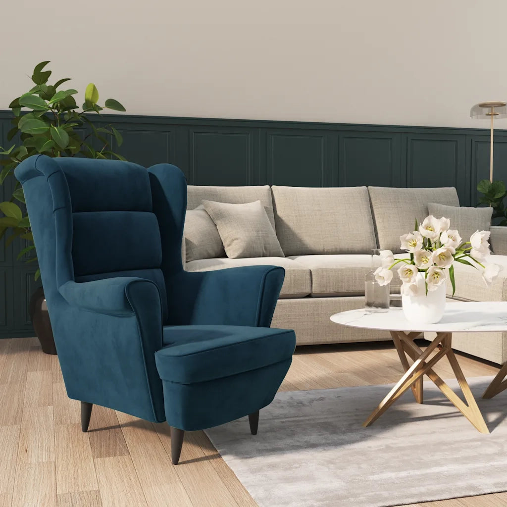 Poltrona | Sedia Relax Blu in Velluto