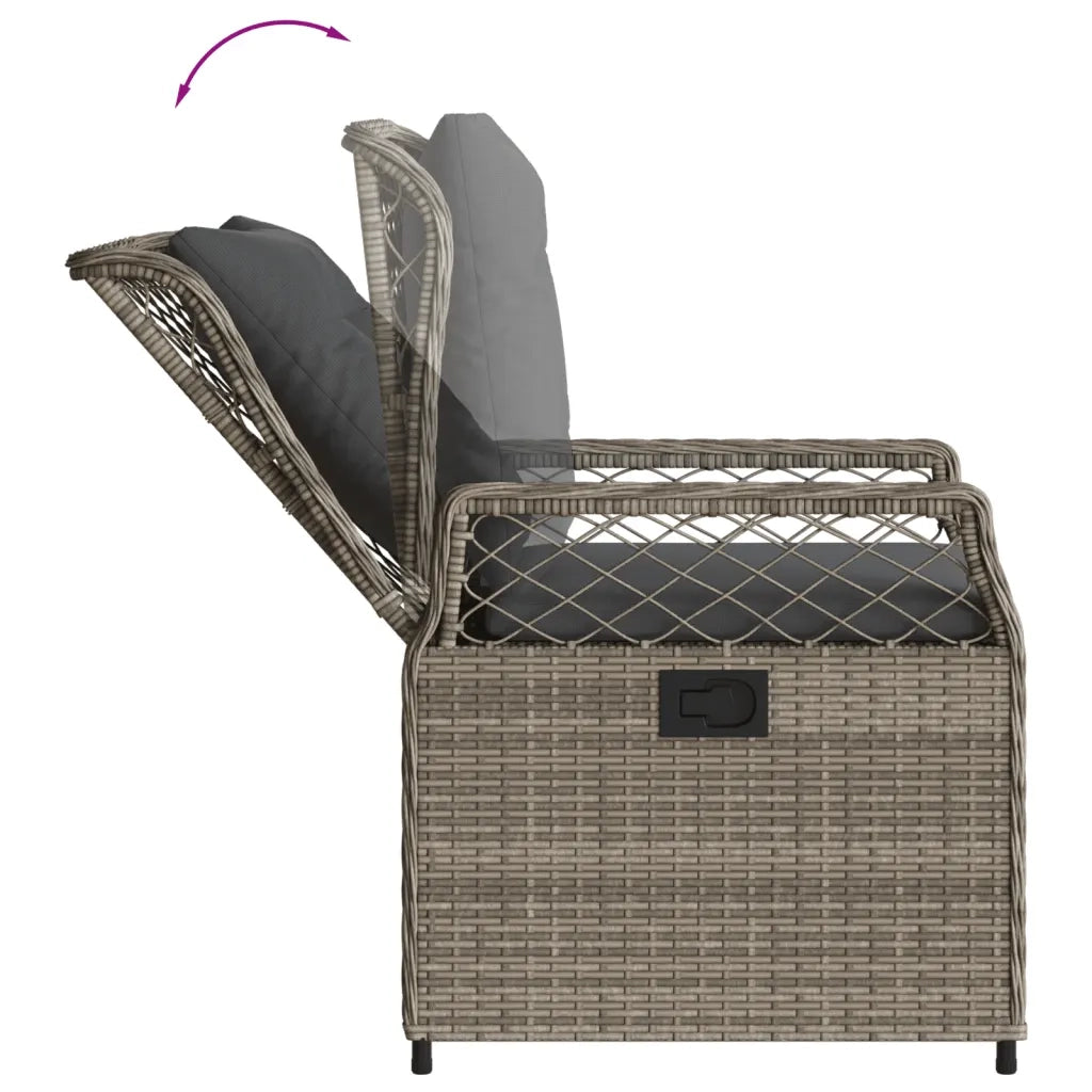Set da Pranzo da Giardino 5 pz con Cuscini in Polyrattan Grigio 3262986