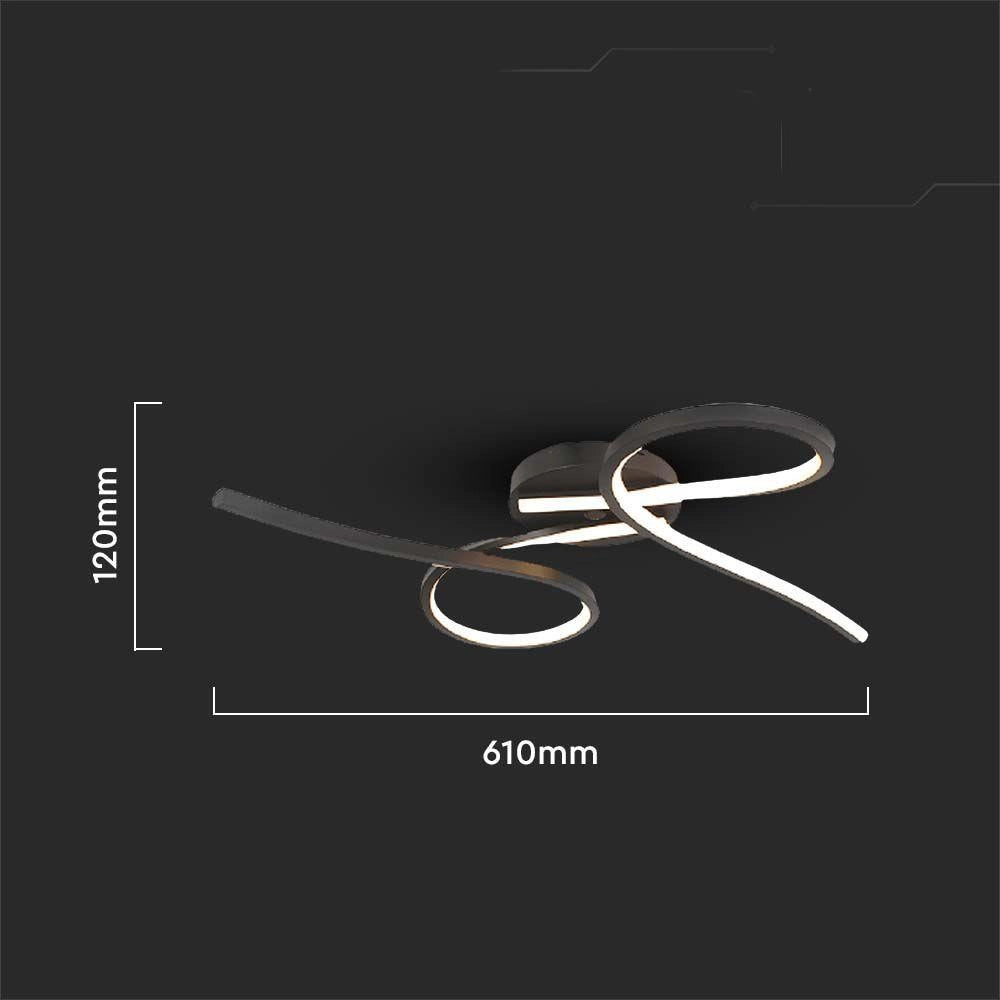 Plafoniera LED nera 61cm 24W 3000K V-TAC VT-7791 IP20