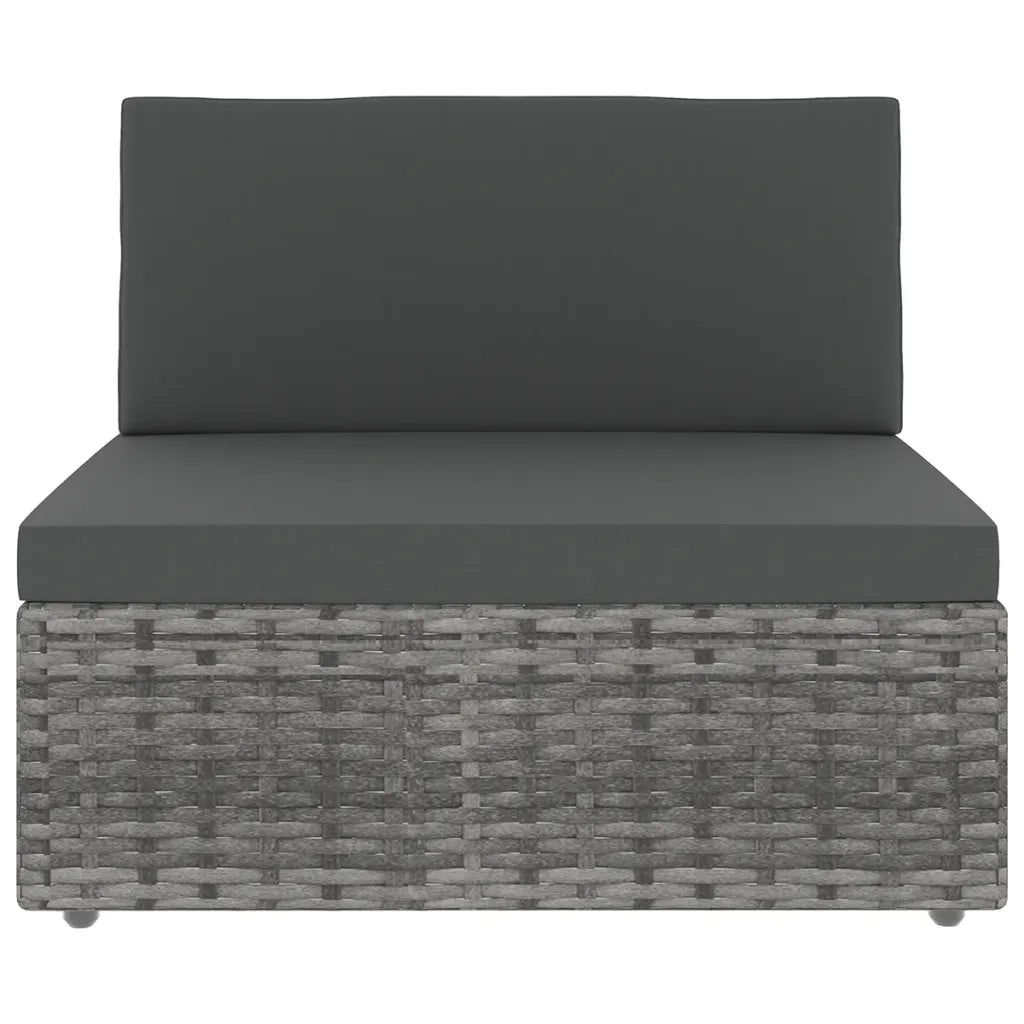 Set Divani da Giardino 5 pz con Cuscini in Polyrattan Grigio 3067172