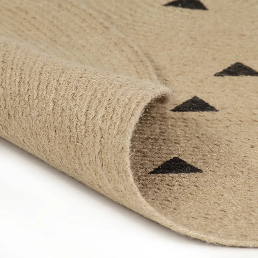 Tappeto del soggiorno | Tappeto Lavorato a Mano in Juta con Stampa a Triangoli 120 cm