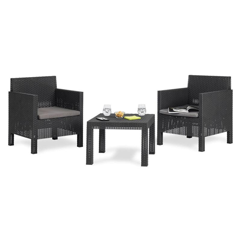 Set da giardino 2 posti PENELOPE â€“ Nero antracite