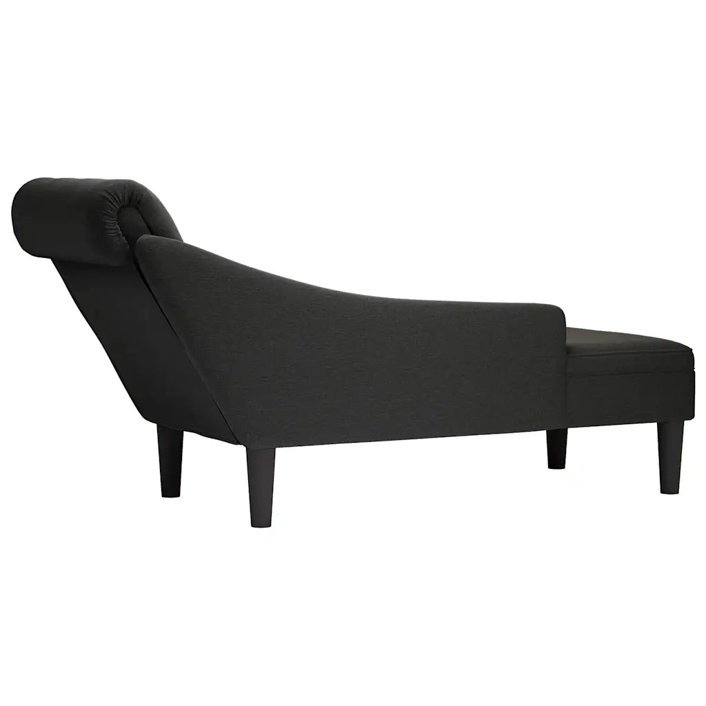 Sdraio con Cuscino e Bracciolo Destro in Tessuto Nero CFW1838791
