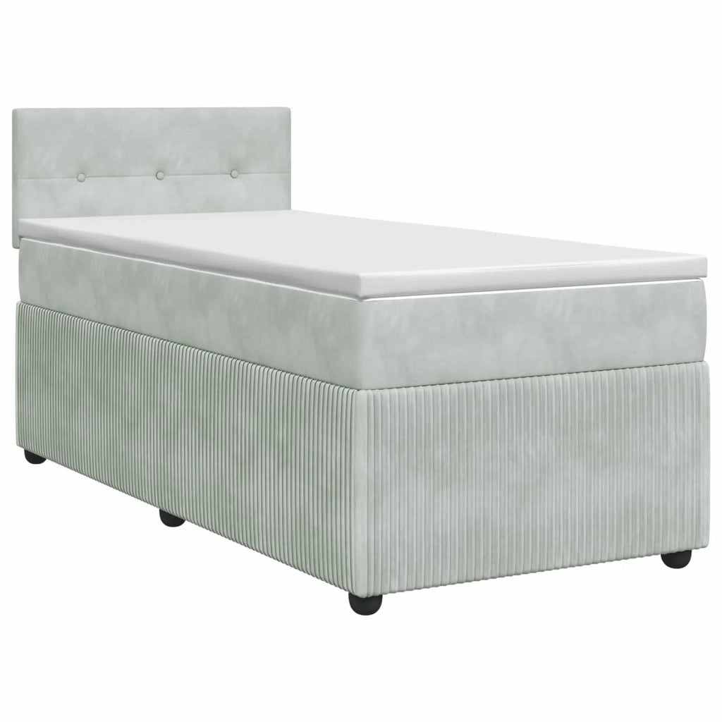 Letto box spring con materasso Grigio Chiaro 100 x 200 cm 3451619