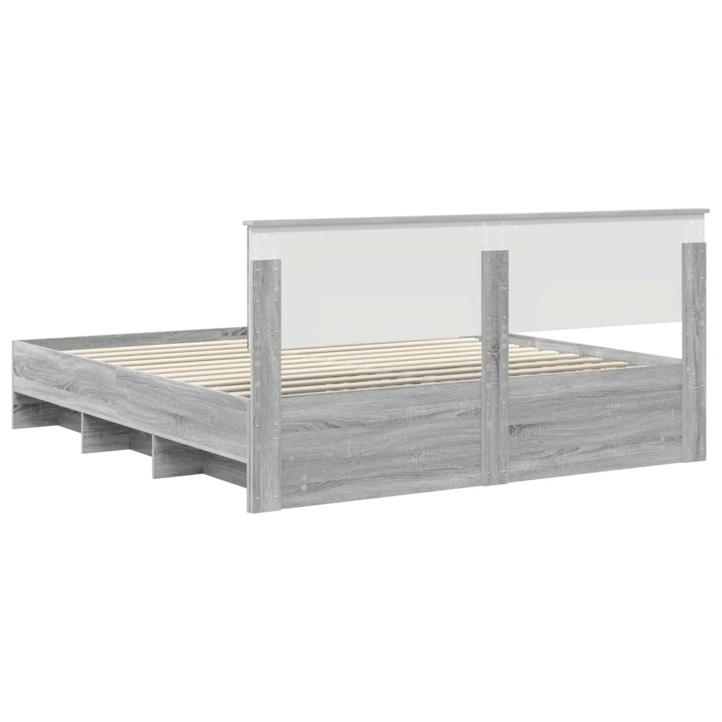 Struttura del letto con testiera Grigio Sonoma 180 x 200 cm 3408828