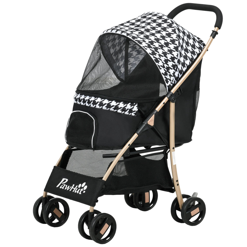 Passeggino per Animali Domestici con 2 Porte e Finestra in Rete ¨C Xylo ¨C 80x44,5x97 cm Nero