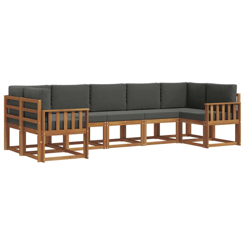 Set di divani da esterno con cuscino 7 pcs Naturale e Antracite 3366915