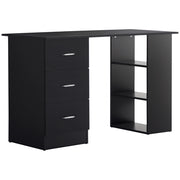Scrivania per Computer con Cassetti e Ripiani ¨C Xylo ¨C Legno MDF Nero 120x49x72 cm