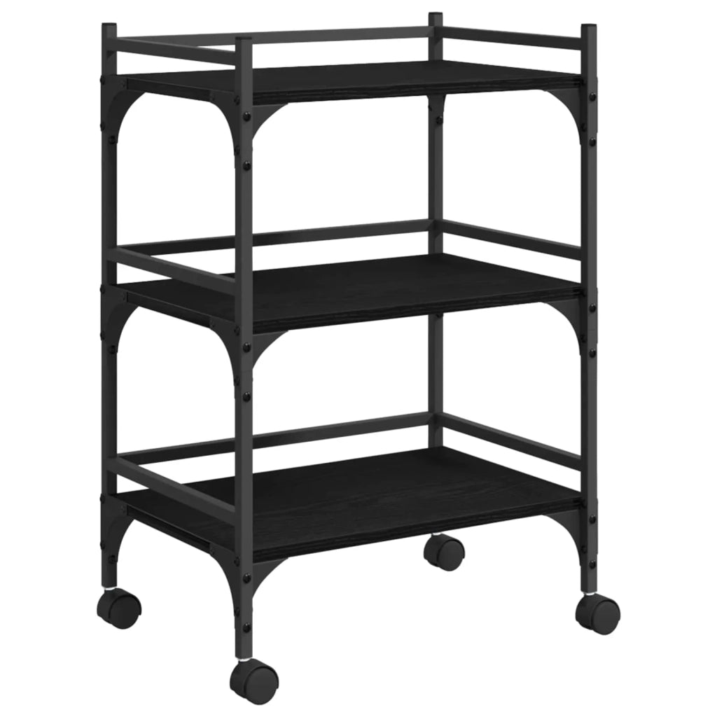 Carrello da Cucina Rovere Nero 50 x 35 x 75.5 cm 883017