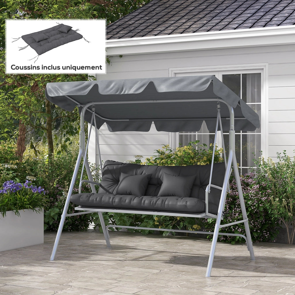 Set Cuscini per Balancelle Giardino ¨C zephmum ¨C Grigio 4 Pezzi