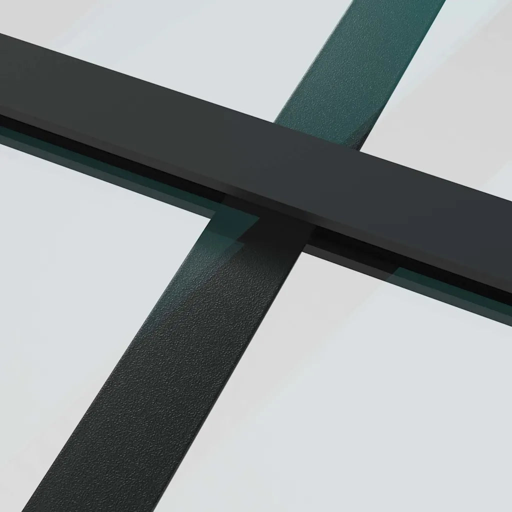 Porta Scorrevole con Ferramenta Nera 90x205 cm in Vetro ESG 3375864