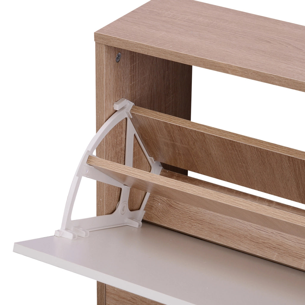 Mobile per Ingresso con Scarpiera, Appendiabiti e Specchio ¨C Minimal ¨C Legno, 80x27x46.5 cm