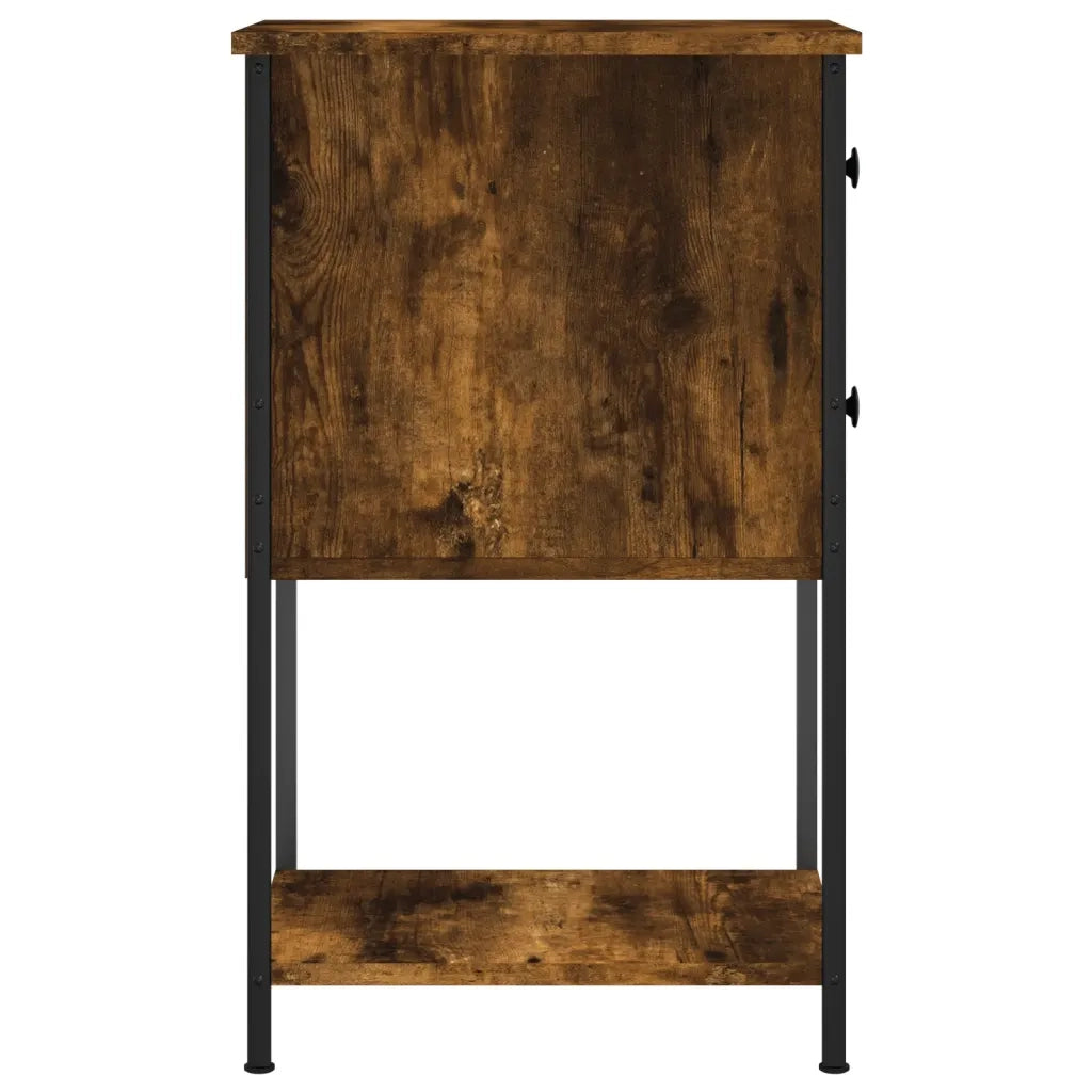 Set di 2 Comodini | Armadio da Notte | Mobiletto da notte Rovere Fumo 32x42x70 cm in Legno Multistrato