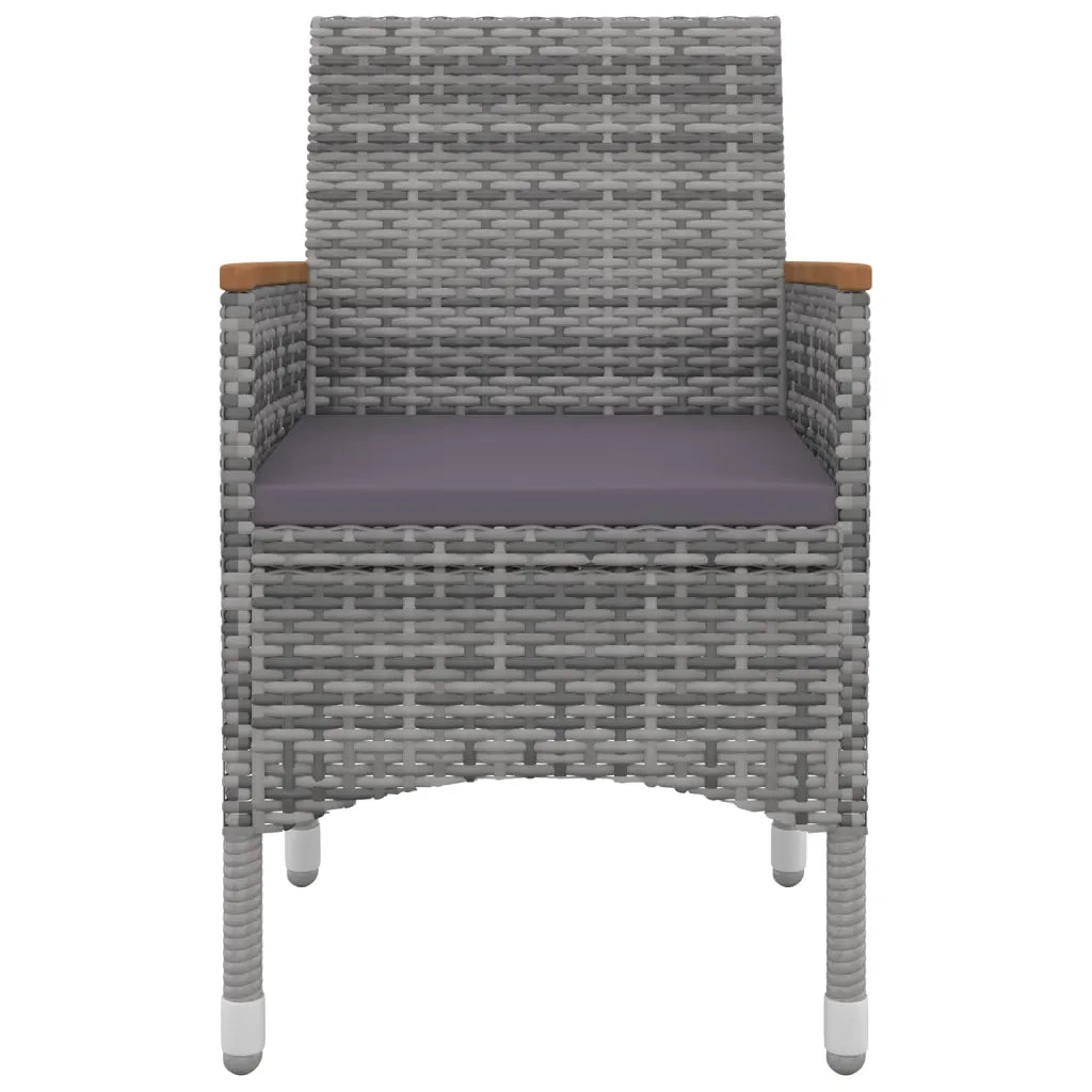 Set da Pranzo per Giardino 5 pz con Cuscini Polyrattan e Vetro 3099789