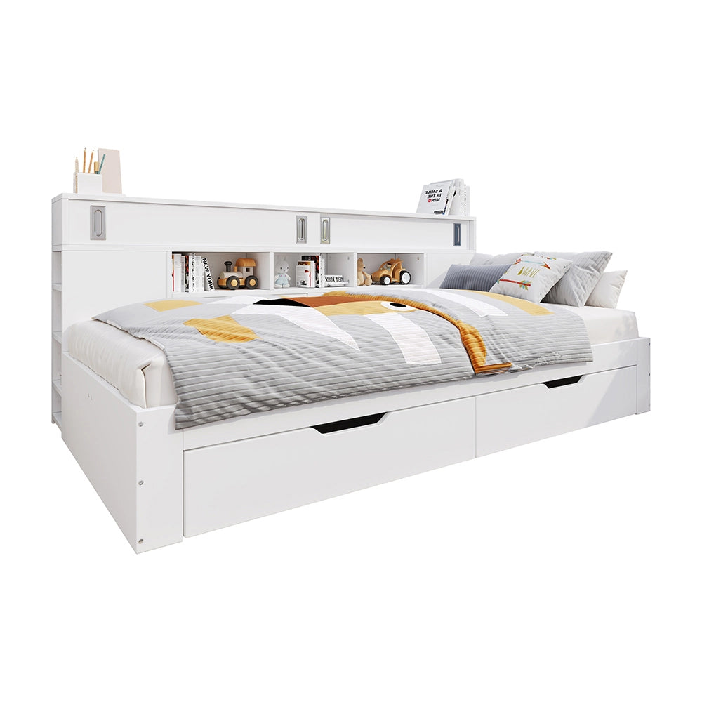 Letto bambini - Xylo - 90x200 cm contenitore bianco