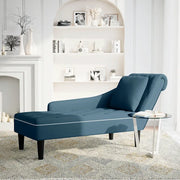 Sdraio con Cuscino e Bracciolo Destro in Velluto Blu 4009771