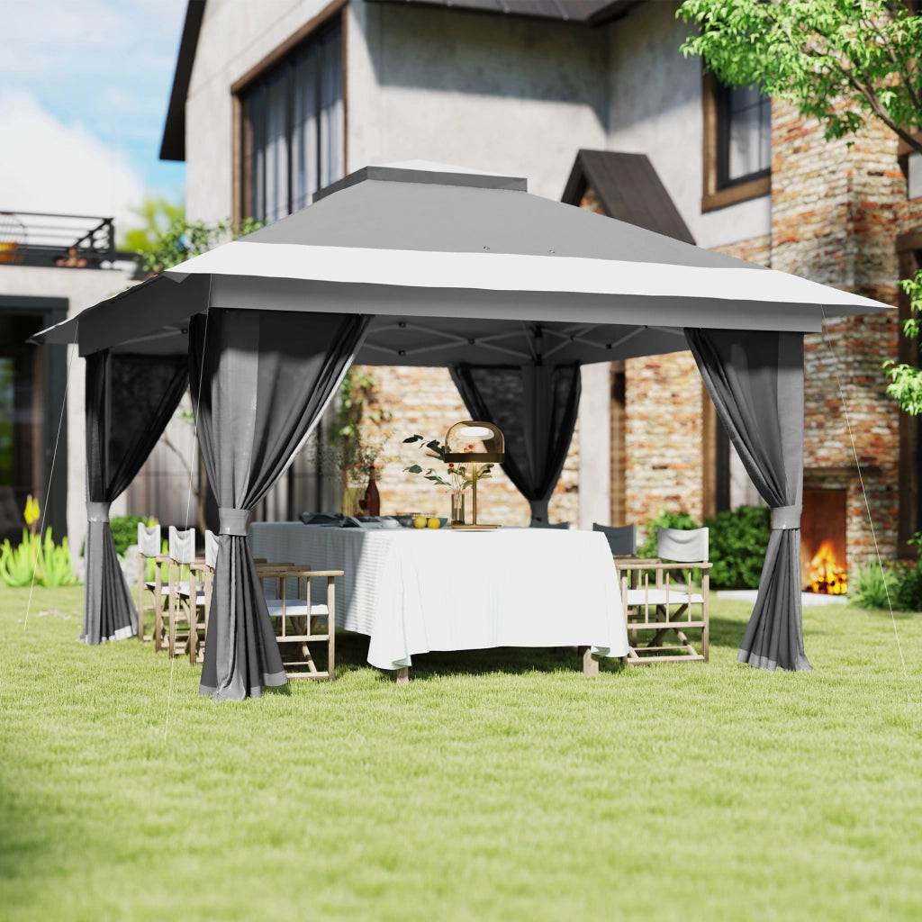 Gazebo Pieghevole ¨C Minimal ¨C Grigio 3.6x3.6 m