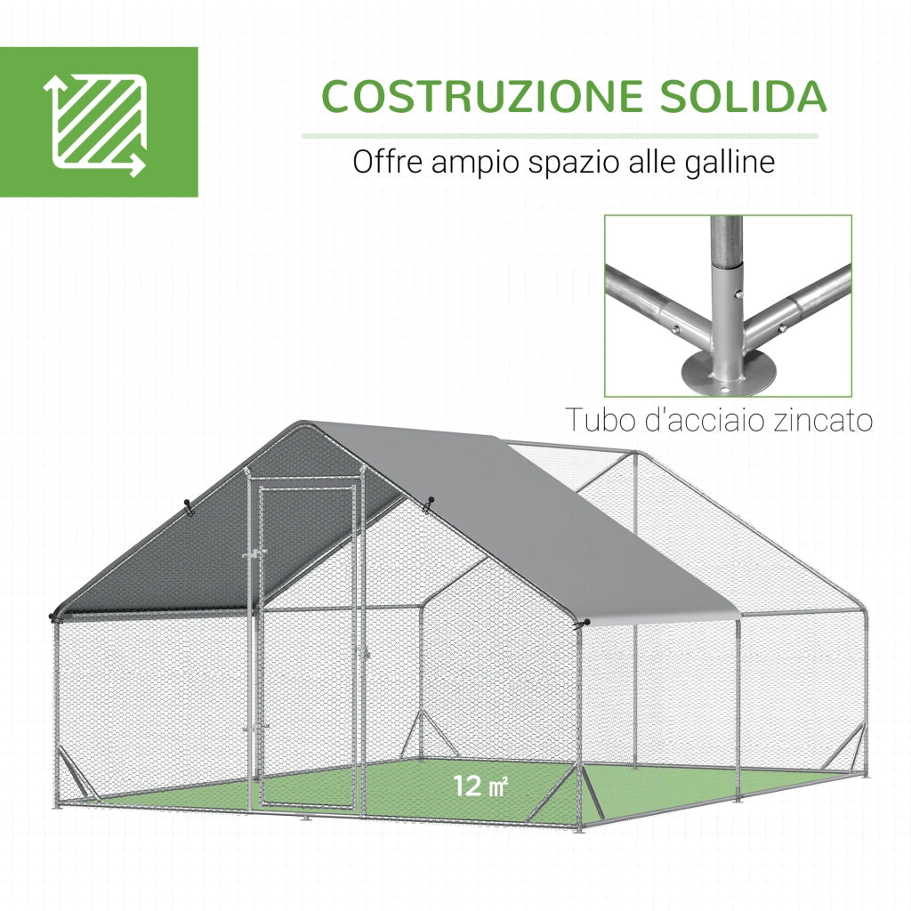 Pollaio da Giardino ¨C Minimal ¨C Argento 3x4x2 m