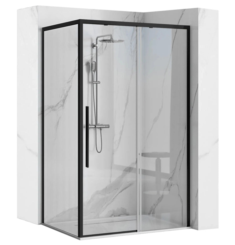 Cabina Doccia Solar Black Mat 100x80 senza piatto doccia