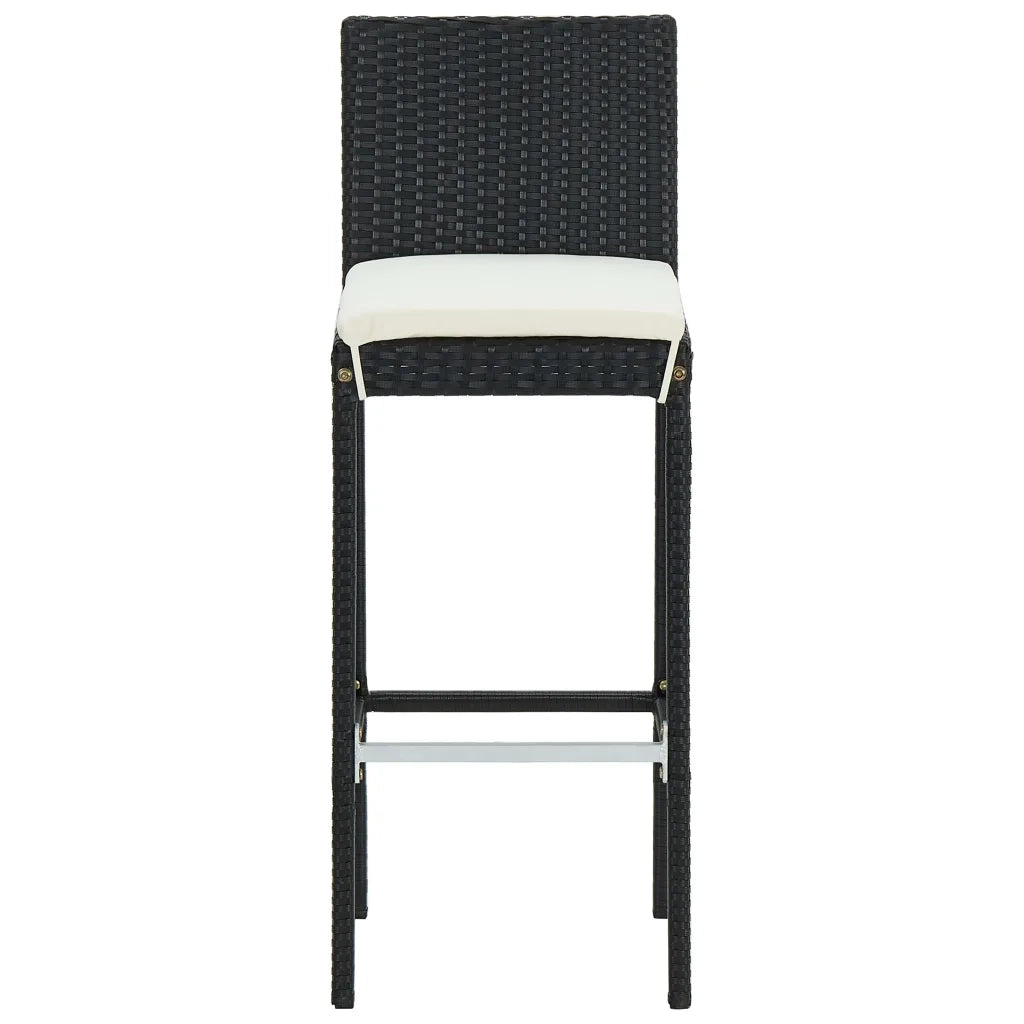 Set Bar da Giardino 3 pz con Cuscini Nero 3067942