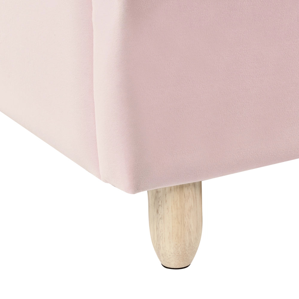 Letto moderno in velluto rosa per bambini con base a doghe Cameretta Moderna