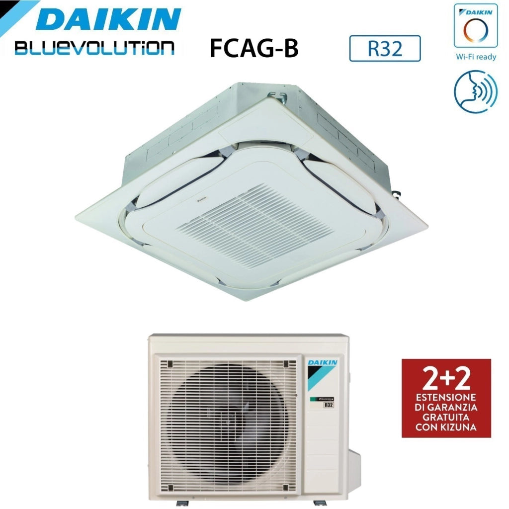 Climatizzatore Condizionatore Daikin Bluevolution a Cassetta Round Flow 21000 Btu FCAG60B R-32 Wi-Fi Optional con Griglia Standard Inclusa - Garanzia Italiana