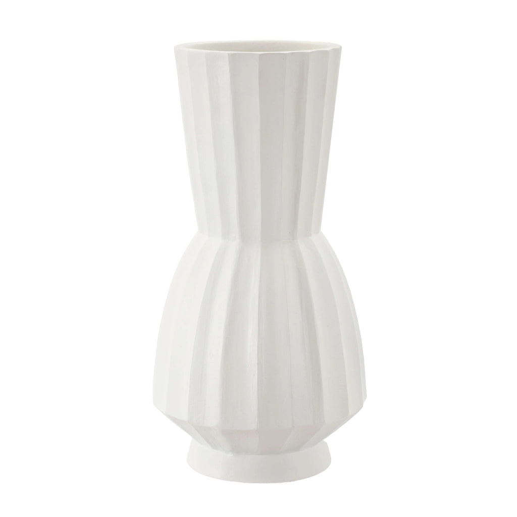 Daranita, Vaso Lavorazione Scanalata, Bianco
