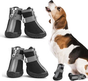 Scarpette per cani - Respiranti e Antiscivolo con Cinture Riflettenti - 4 pezzi